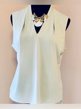 T Tahari Sleeveless V-Neck Blouse